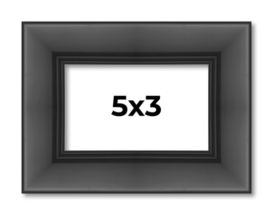 Photo Size Refined Black Picture Frame - UV Acrylic, Foam Board Backing, Hanging Hardware